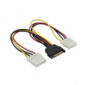 15pin Dual SATA ao cabo distribuidor de corrente do divisor 4pin de Molex